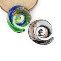MC0036 sable multicolore Flat Swirl verre charme pendentifs or Lampwork 12 pcs / boîte